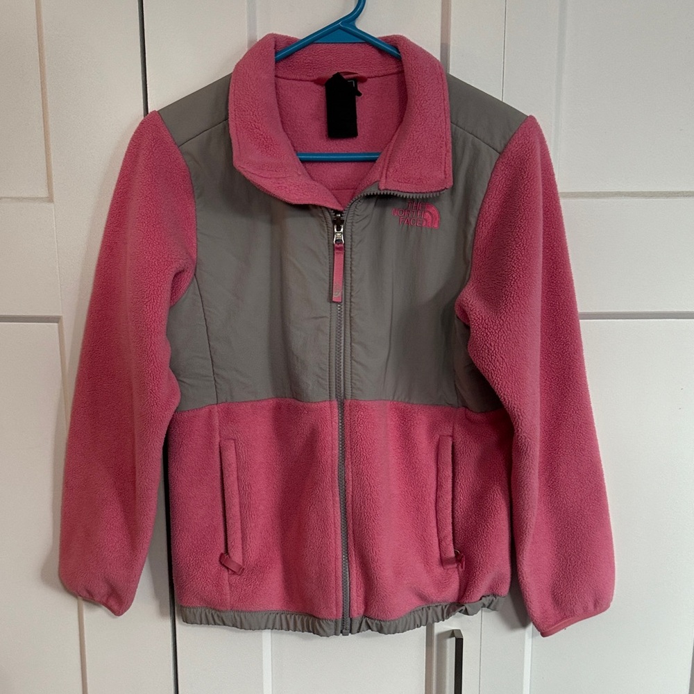 The North Face Pink and Gray Kids Puffer Jacket